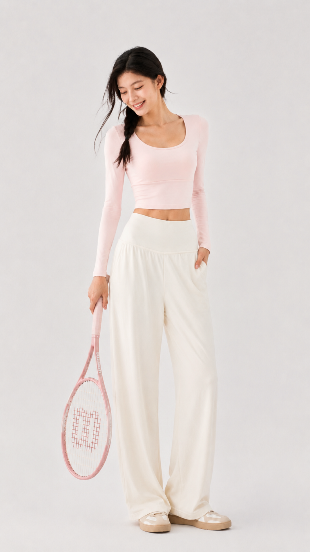 U-Curve Padded Crop Long Sleeve
