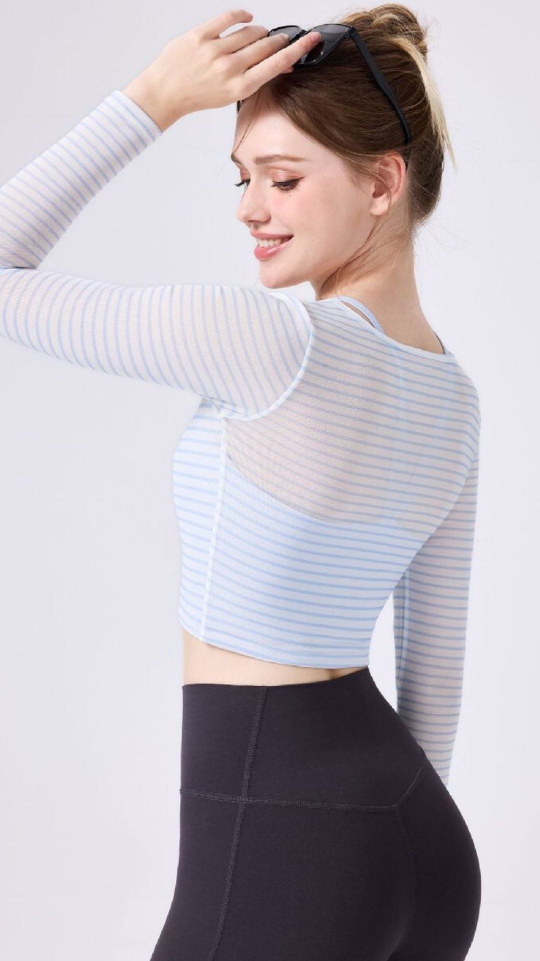 [FINAL SALE] TwinStripe Long Sleeve Crop