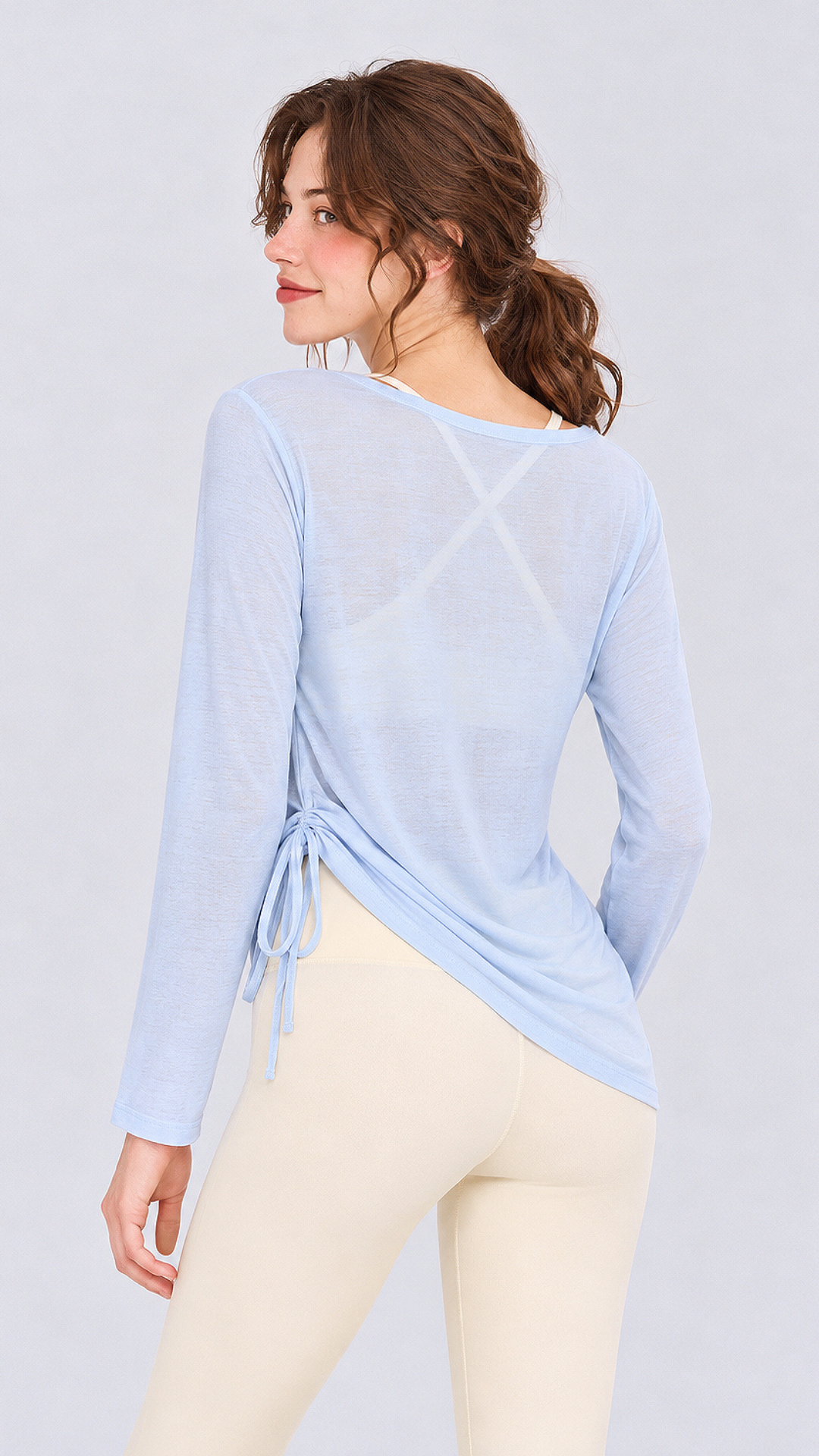 U-Neck Drawstring Long Sleeve