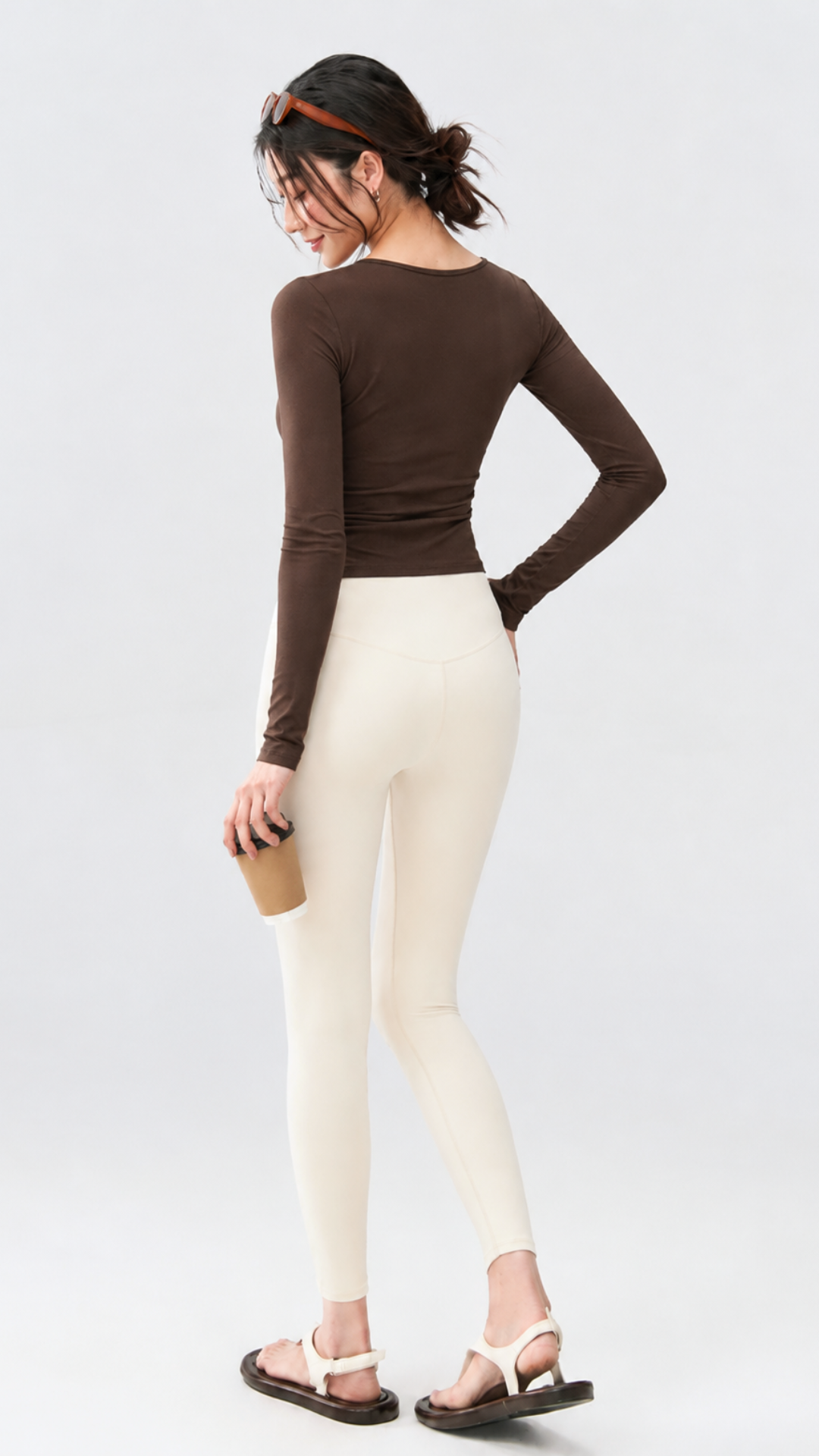 Ribbed Ruched Long Sleeve Top