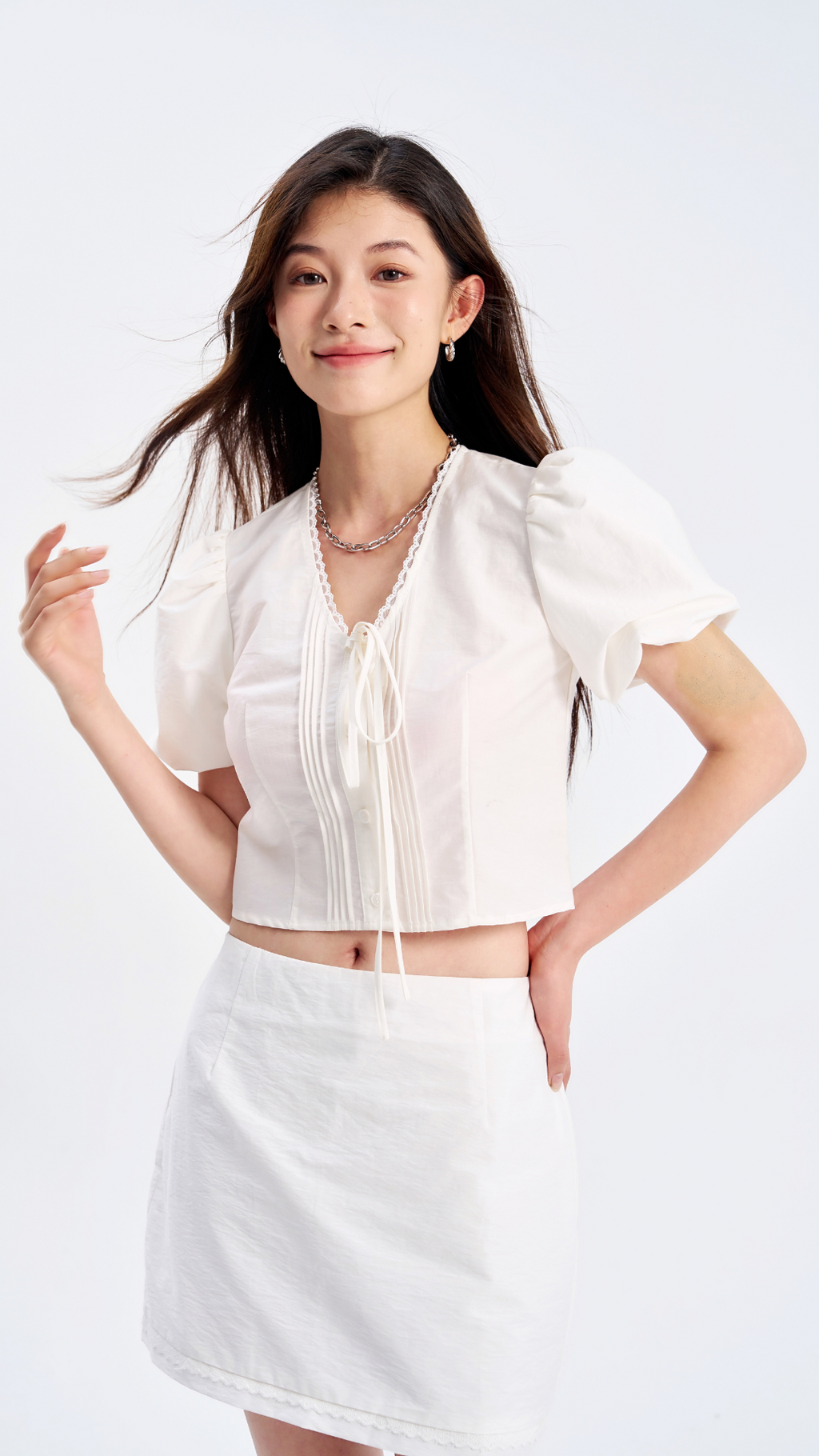 [FINAL SALE] Celestial Lace Ribbon Top
