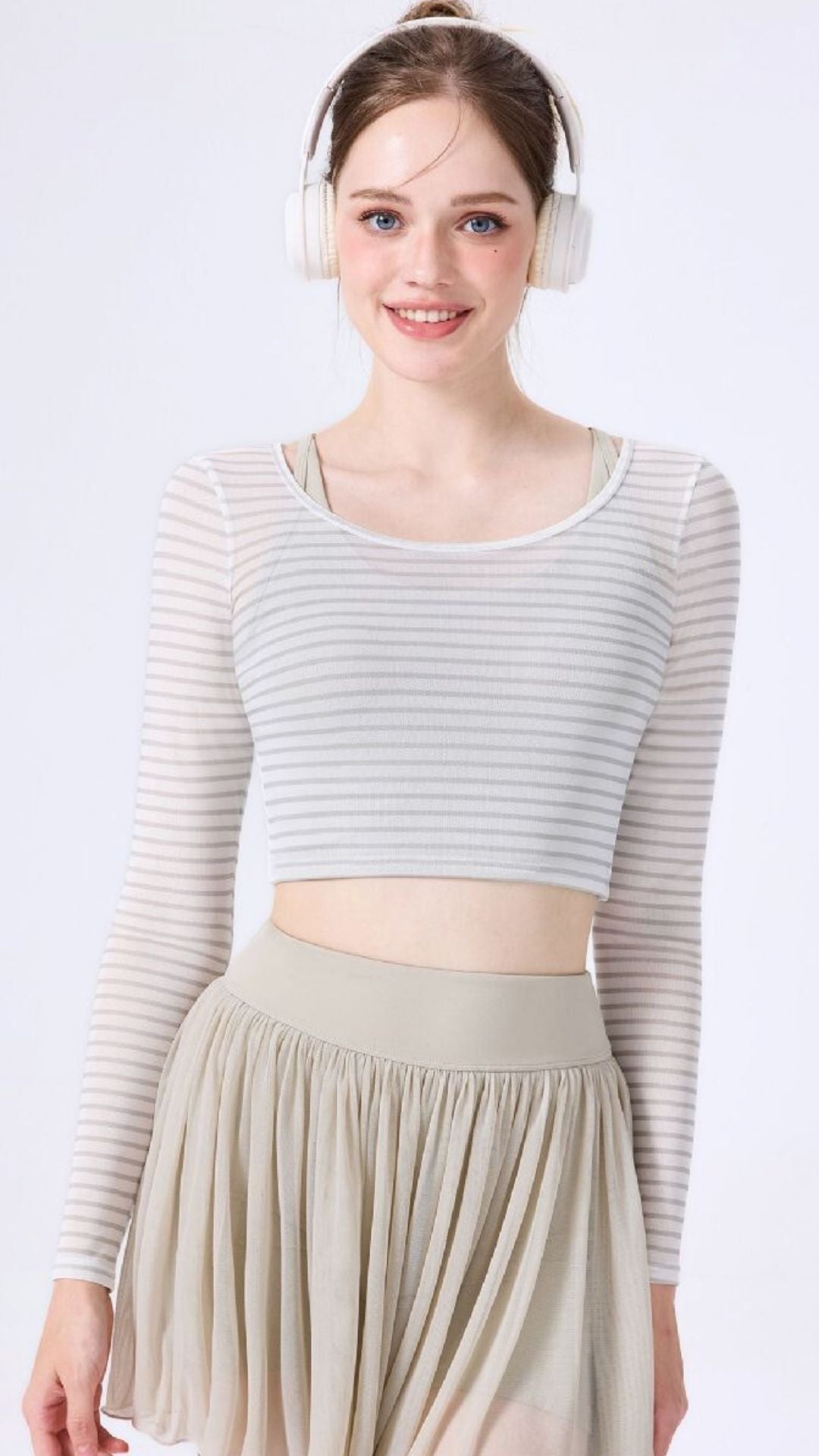 [FINAL SALE] TwinStripe Long Sleeve Crop