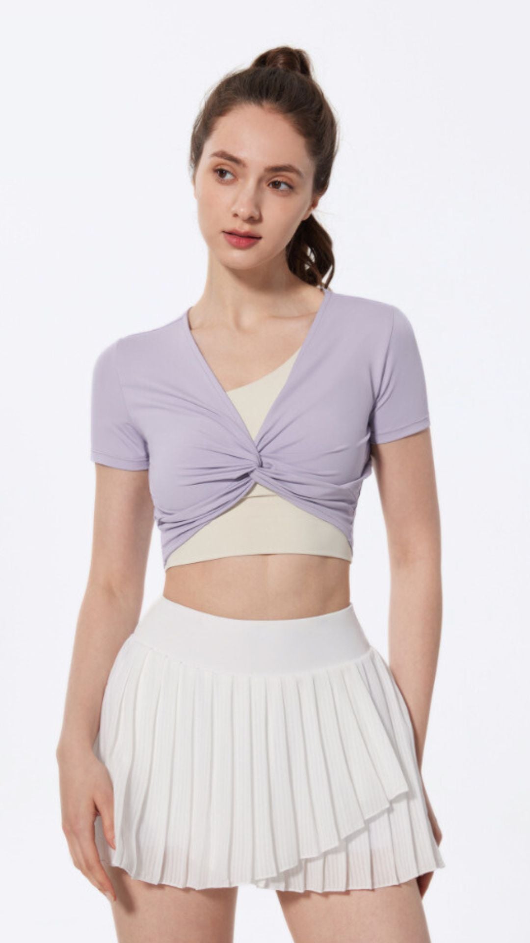 Barre Twist Short Sleeve Crop Top