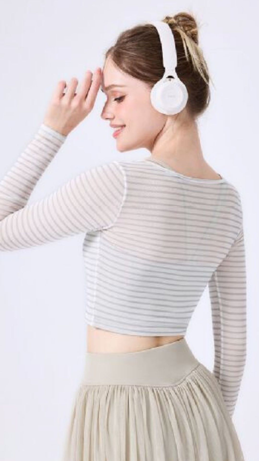 [FINAL SALE] TwinStripe Long Sleeve Crop