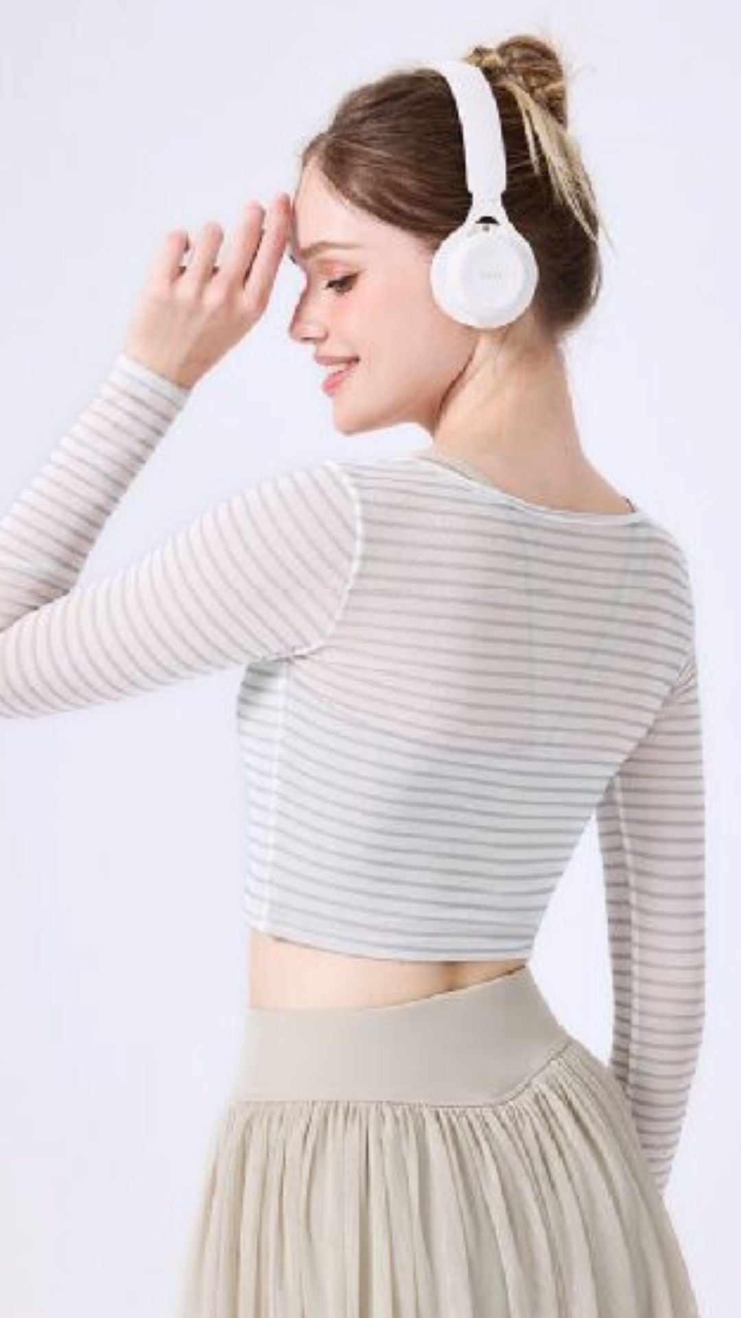 [FINAL SALE] TwinStripe Long Sleeve Crop