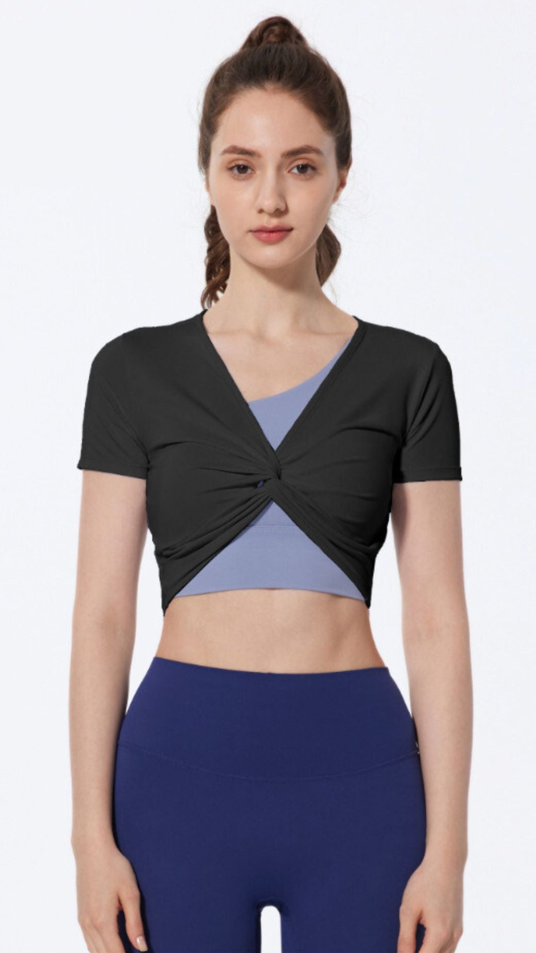 Barre Twist Short Sleeve Crop Top