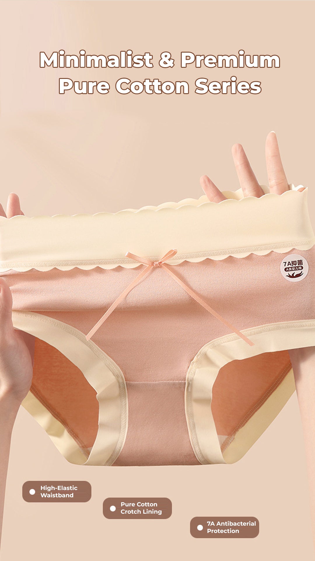 Sweet Serenity Ribbon Medium High Waist Panties (6 for RM39.90)