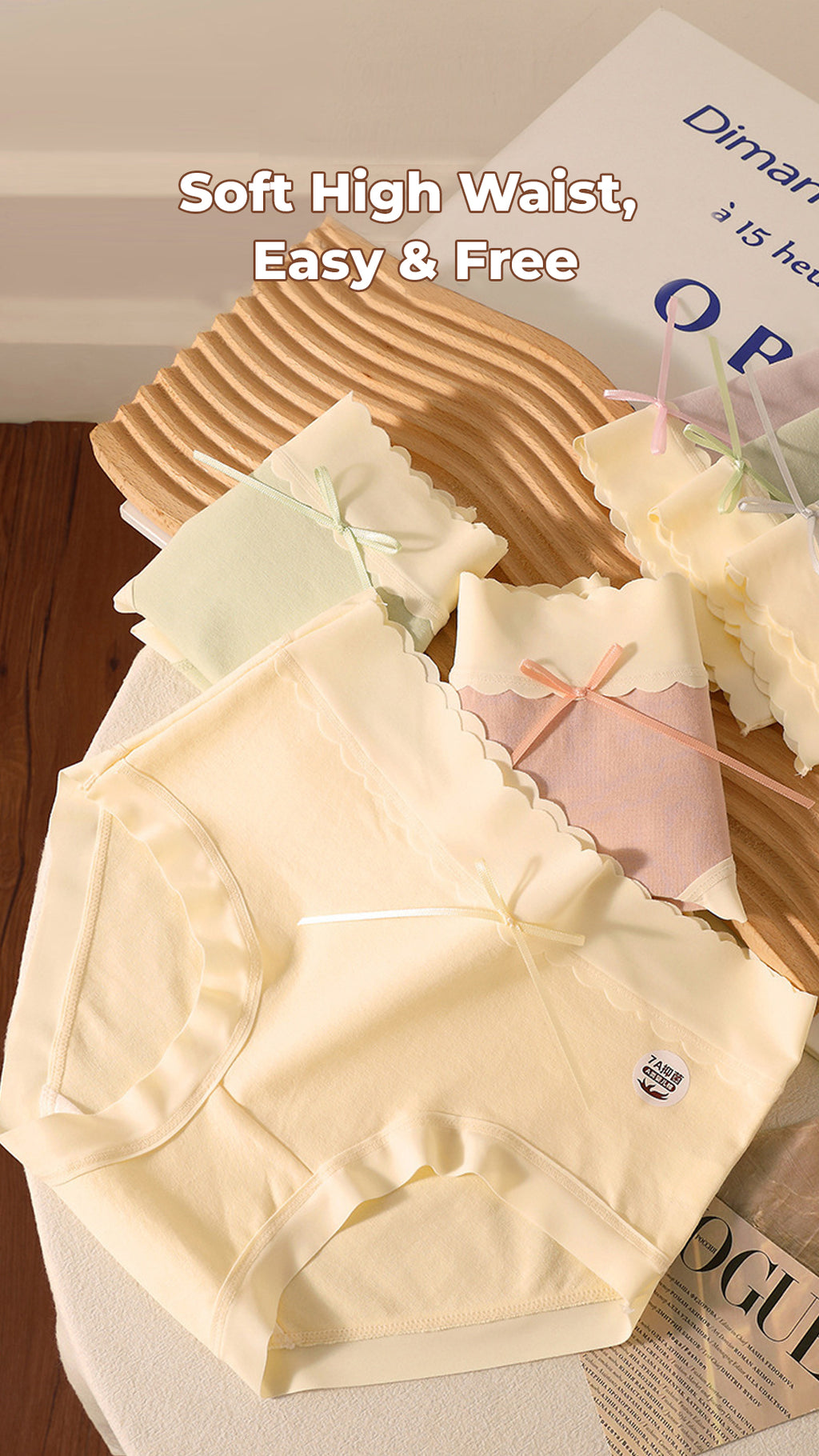 Sweet Serenity Ribbon Medium High Waist Panties (6 for RM39.90)