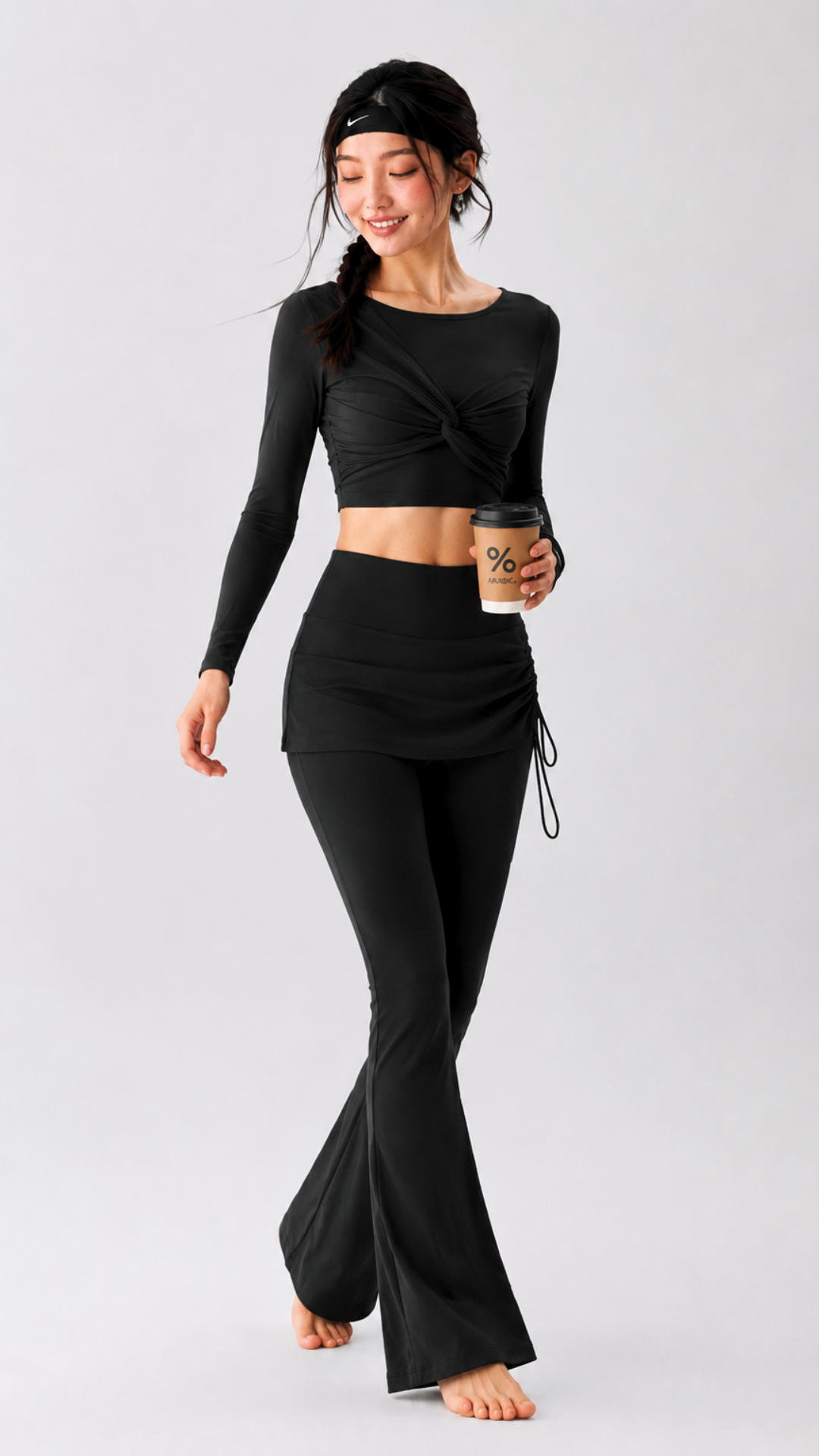 Padded Mesh Yoga Long Sleeve Top