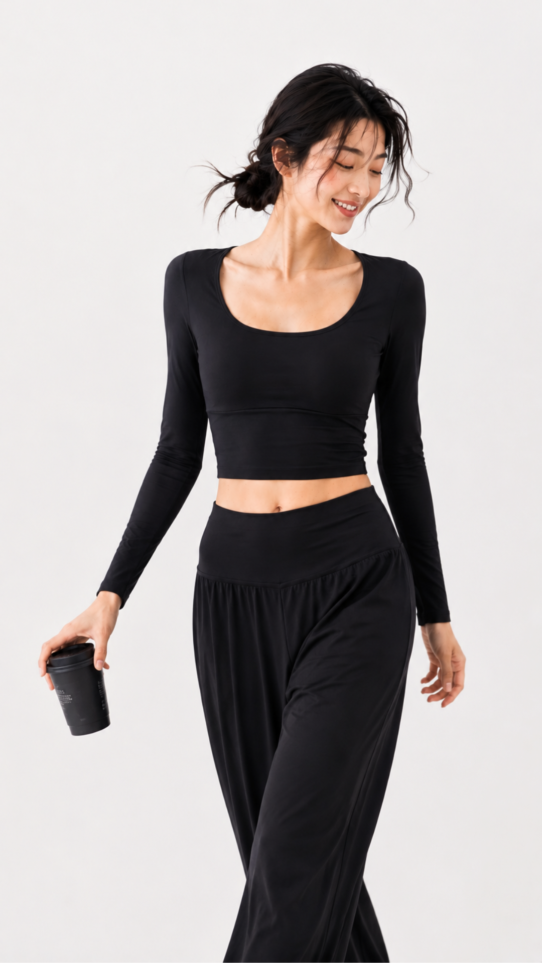 U-Curve Padded Crop Long Sleeve
