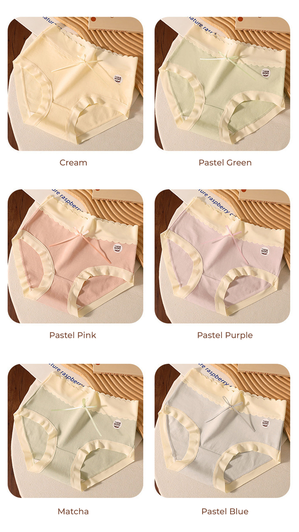Sweet Serenity Ribbon Medium High Waist Panties (6 for RM39.90)