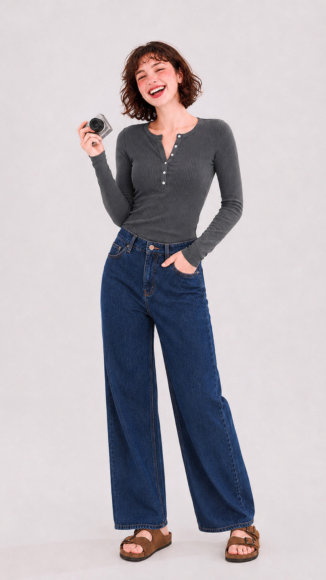 Soft Button Long Sleeve Top