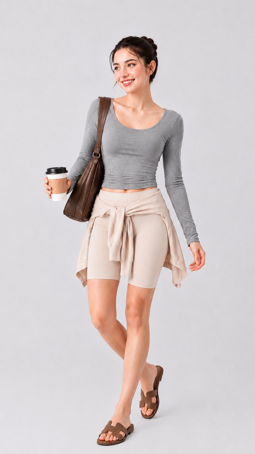 Ribbed Ruched Long Sleeve Top