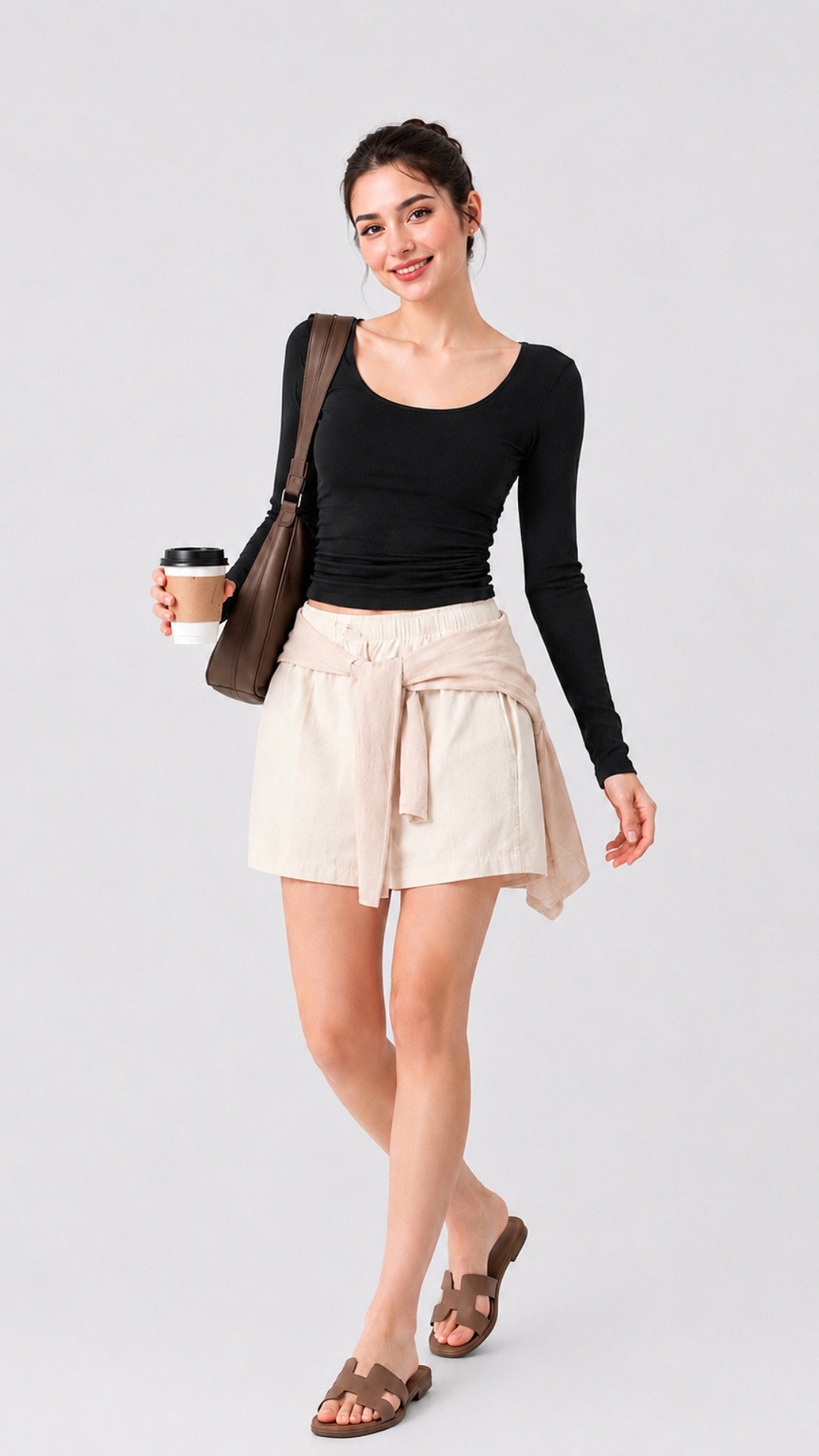 Ribbed Ruched Long Sleeve Top