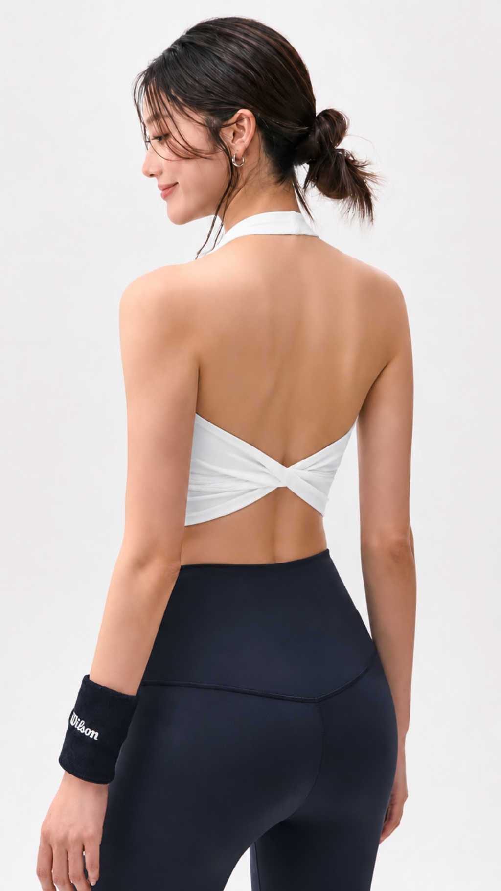 Twist Back Halter Sports Bra